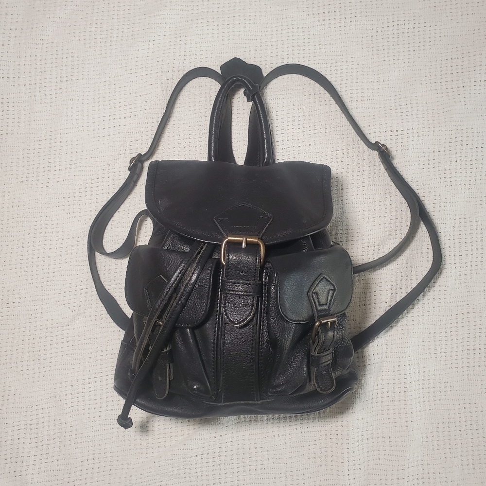 Black Leather Backpack